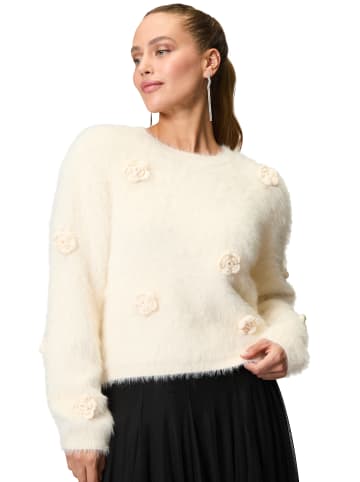 Zero  Strickpullover mit Blumen in Eggnog