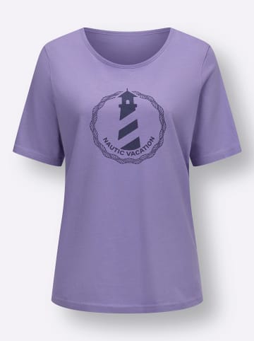 Sieh an! Kurzarmshirt in lavendel-marine