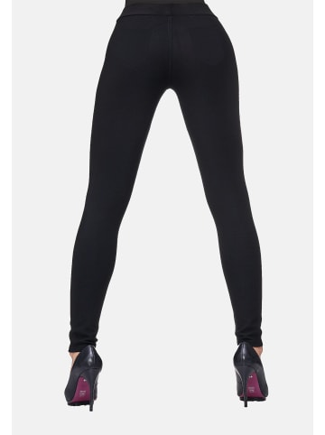 LMC Dehnbare Hose mit eleganten Glitzer Steinen in Navy