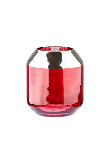 Fink Teelichthalter "Smilla" in Rot - H. 14 cm - D. 12 cm