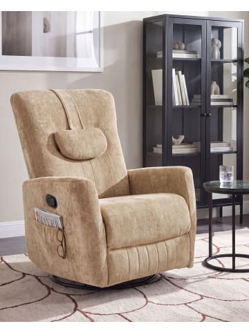 Beliani Fernsehsessel REA in Braun/Schwarz - (W) 85 x (H) 102 x (L) 107 cm