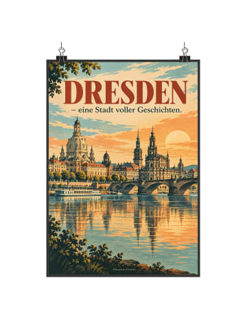 Print Stadtansicht nostalgisch Design mit Spruch in Weiß