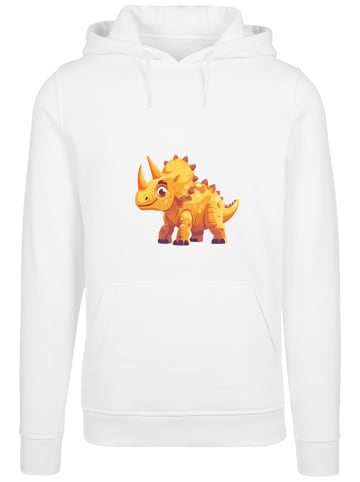 F4NT4STIC Hoodie Süßer Triceratops Dinosaurier in weiß