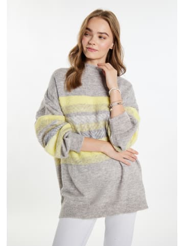 IZIA Damen Pullover in Grau Mehrfarbig