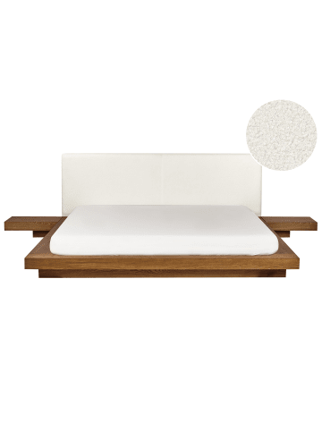 Beliani Wasserbett ZEN in Braun/Weiß - (W) 328 x (H) 86 x (L) 229 cm