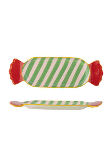 Bloomingville Caramella Servierplatte Grün aus Steingut in grün