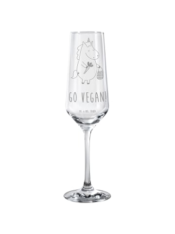 Mr. & Mrs. Panda Sektglas Einhorn Vegan mit Spruch in Transparent