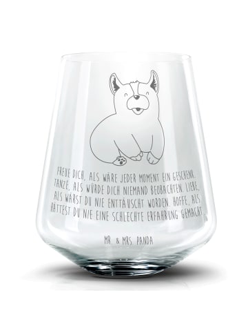 Mr. & Mrs. Panda Blümchentailglas Corgie mit Spruch in Transparent