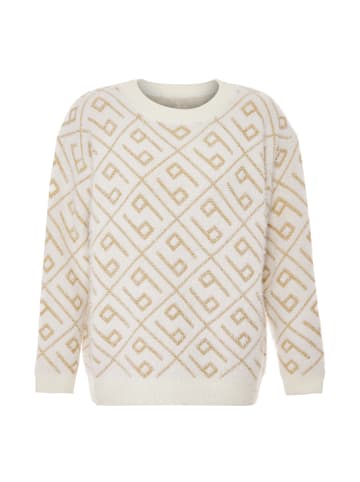 ebeeza Damen Strickpullover in Wollweiss