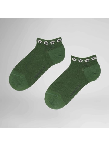 Hudson Sneakersocken Cute Blumenmuster in Palm green