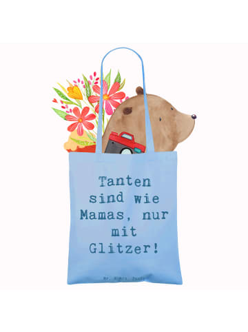 Mr. & Mrs. Panda baumwoll shopper Spruch Glitzernde Tante mit Sp... in Sky Blue