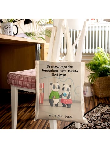 Mr. & Mrs. Panda Jutebeutel Pandas Freizeitpark besuchen Design ... in Weiß