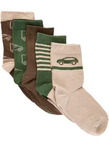 Minymo Kinder Socken "Sock w. pattern (5-pack)" in Braun