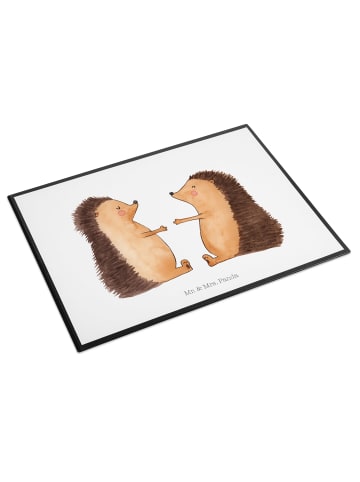 Mr. & Mrs. Panda Tischschoner Igel Liebe ohne Spruch in Weiß