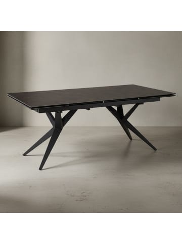 KADIMA DESIGN Esszimmertisch 180 - 260 cm Ausziehbar Keramik Glas , in Schwarz
