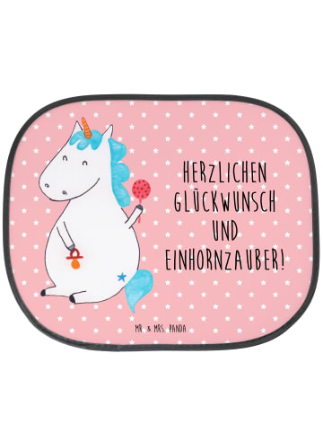 Mr. & Mrs. Panda Auto Sonnenblende Einhorn Baby mit Spruch in Rot Pastell