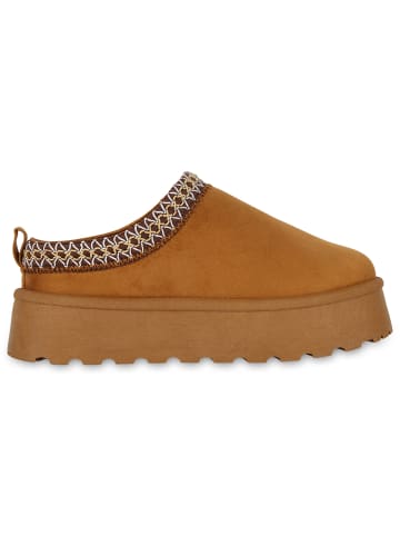 VAN HILL Pantoffeln Anna in Hellbraun