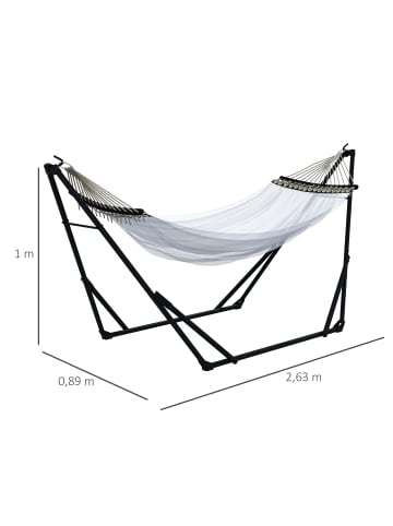 Outsunny Hängemattengestell,263cm x 89cm x 100cm,weiß