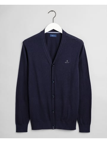 Gant D1. ELBOW PATCH CARDIGAN in Evening blue