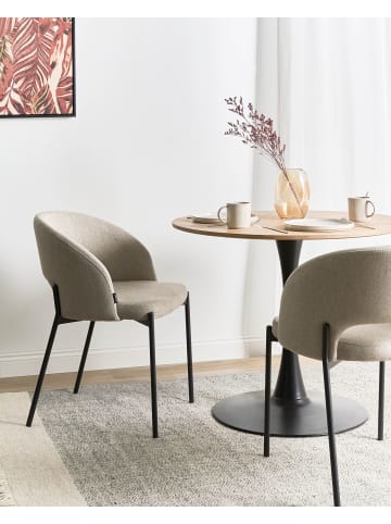 Beliani 2er-Set Esszimmerstuhl PENNY in Beige/Schwarz