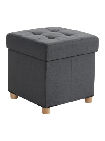 relaxdays Hocker in Dunkelgrau - (B)38 x (H)38 x (T)38 cm