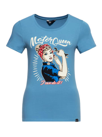 Queen Kerosin Queen Kerosin Basic T-Shirt Motor Queen I can do it in blau