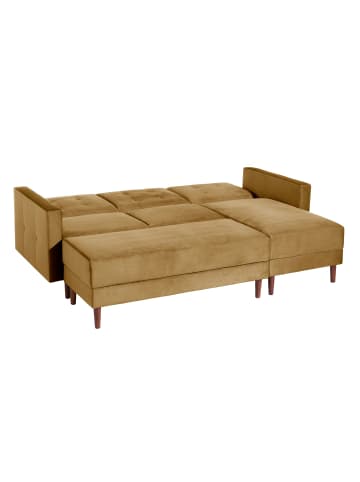 58 aufm Kessel FUNKTIONSSOFA mit Hocker Katunia Samtvelours mais