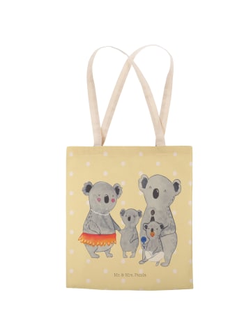 Mr. & Mrs. Panda Tote Bag Koala Familie ohne Spruch in Gelb Pastell