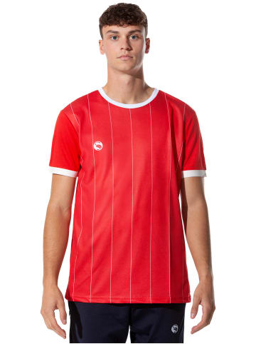 Stark Soul® Kurzarm Sportshirt Pinstripes in rot-weiss