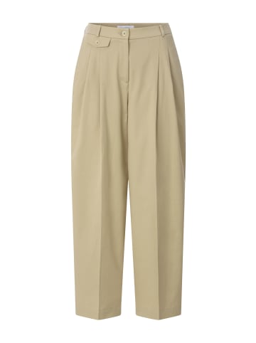 Rich & Royal Cotton Barrel Pants with Pleats in Caffee Latte
