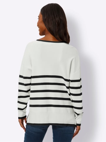 Heine Pullover in schwarz-ecru-geringelt