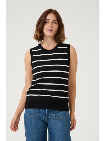 Kaffe Strickpullover KAlizza Regular fit in Black/Chalk Stripe
