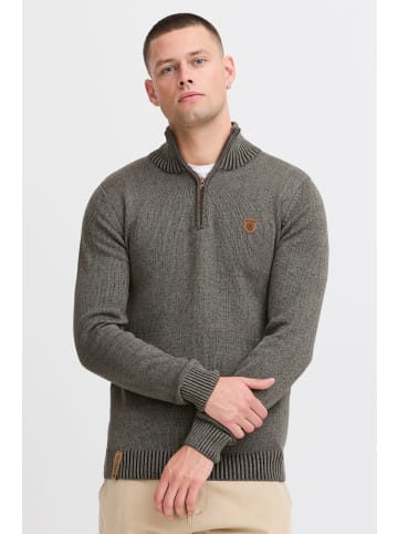 INDICODE Troyer IDNathen 35-098MM Strickpulli mit Reißverschluss am Kragen in Grau