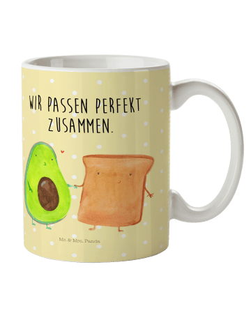 Mr. & Mrs. Panda Kindertasse Avocado Toast mit Spruch in Gelb Pastell