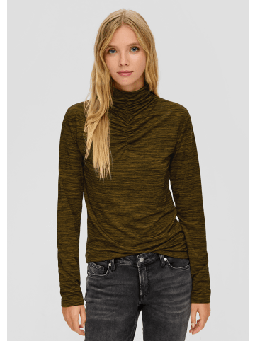 QS T-Shirt langarm in Olive