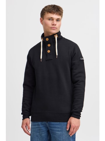 !SOLID Stehkragenpullover SDTripTroyer 21102178ME Sweatpullover mit Knopfleiste in Schwarz