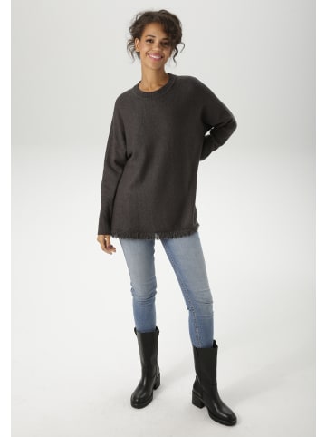 Aniston CASUAL Strickpullover in anthrazitmel