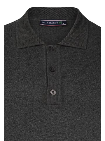 Felix Hardy Polo Kragen Langarm Pullover in Anthrazit