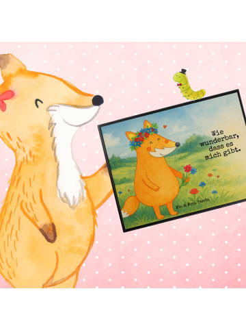 Mr. & Mrs. Panda Tischpad Fuchs Blumen Design mit Spruch in Weiß