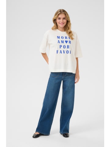 Kaffe T-shirt KAgissa Loose fit in Chalk w. Surf the Web