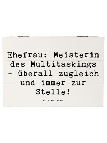 Mr. & Mrs. Panda Box mit Deckel Spruch Ehefrau Meisterin mit Spruch in Weiß