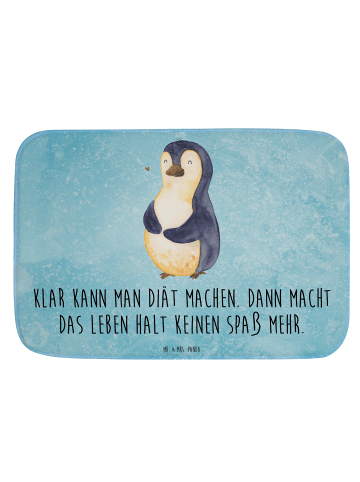 Mr. & Mrs. Panda Badvorleger Pinguin Diät mit Spruch in Eisblau