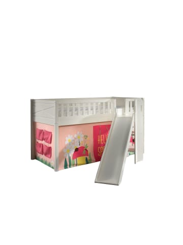 58 aufm Kessel KINDERBETT mit Rutsche Karyl 208x114x204 aus Massivholz in Weiß