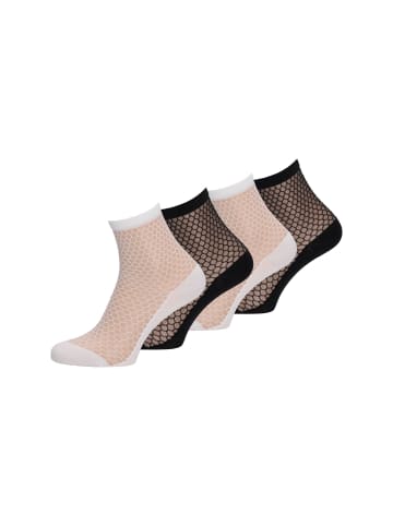 Tamaris Socken comfort transparent 4er Pack white/black