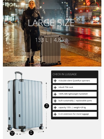Hauptstadtkoffer Q-Damm - Großer Koffer Hartschalenkoffer XXL Trolley, in Pool blau