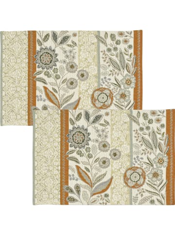 Sander Baumwollmischung, Gewebt, Gobelin Tischset 2er-Pack Loni Stripe in terra-grau