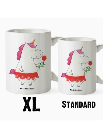 Mr. & Mrs. Panda Riesenkaffeetasse Einhorn Dame ohne Spruch in Weiß
