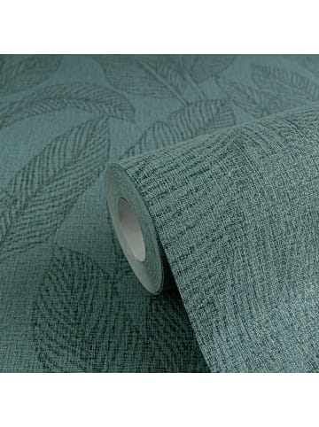 A.S. Création Tapete Whisper Leaf in Blau-Grün