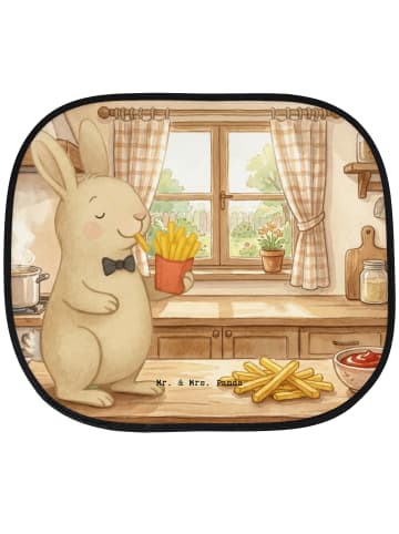 Sonnenblende Hase Pommes Design ohne Spruch in Weiß