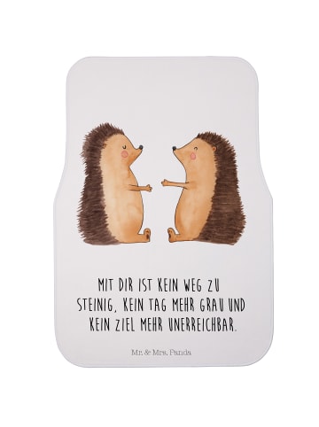 Mr. & Mrs. Panda Autoteppich Igel Liebe mit Spruch in Weiß